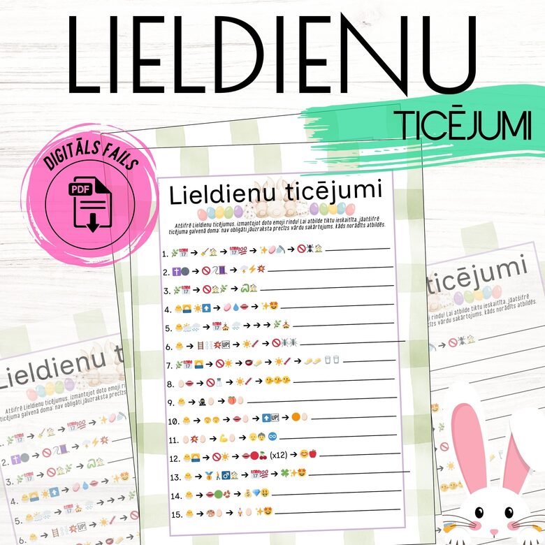 Lieldienu spēle "Ticējumi", digitāls PDF fails